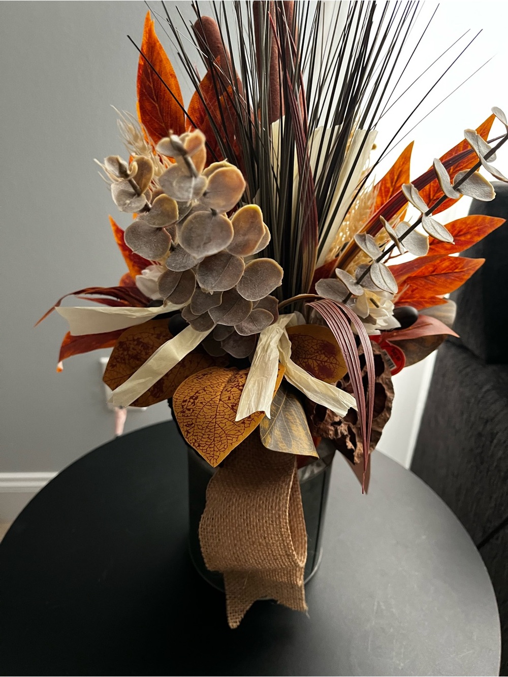 Hobby Lobby Faux Fall Floral Bouquet - Brown & Orange
